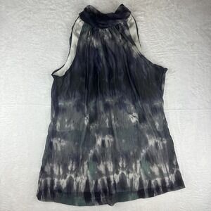 Jonathan Martin Women's M Abstract Watercolor Print Bow Neck Sleeveless Top
